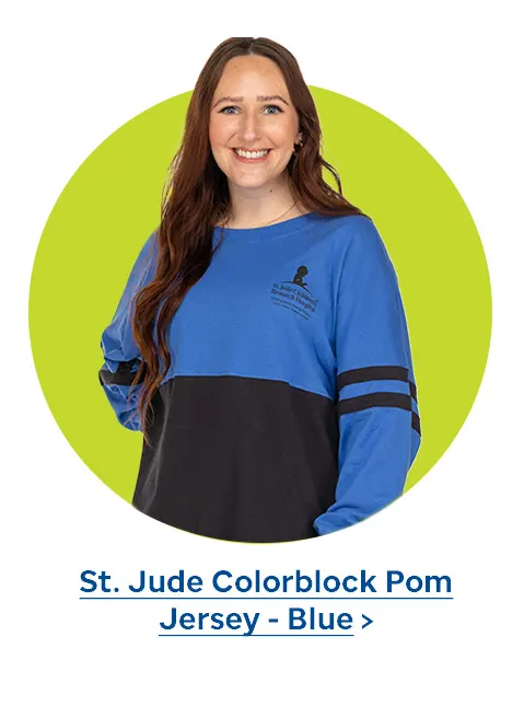 St. Jude Colorblock Pom Jersey - Blue